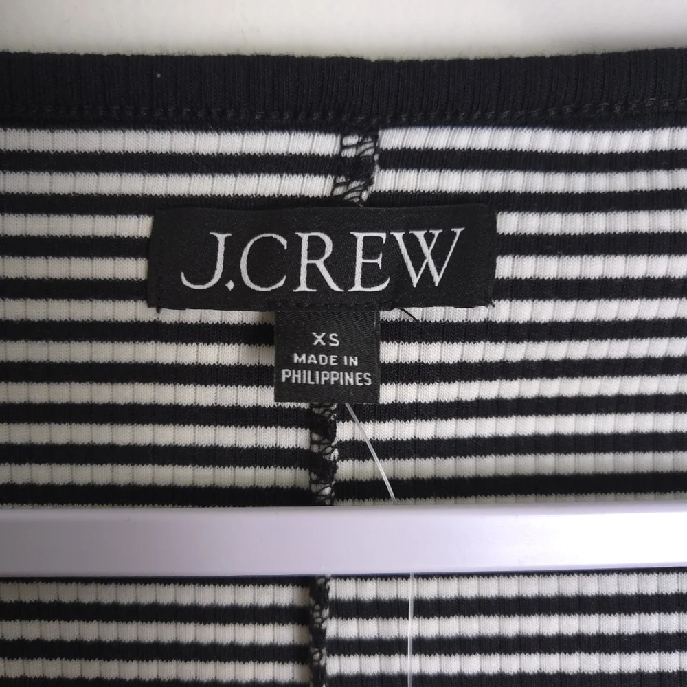J.CREW Vintage Rib Henley‎ T-shirt in Stripe XS